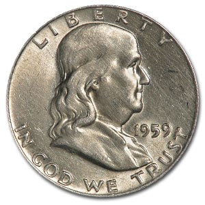 1959 Franklin Half Dollar Fine/AU 1959 Franklin Half Dollar Fine/AU